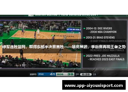 绿军连胜篮网，取得东部半决赛首胜——雄鹰展翅，季后赛再现王者之势